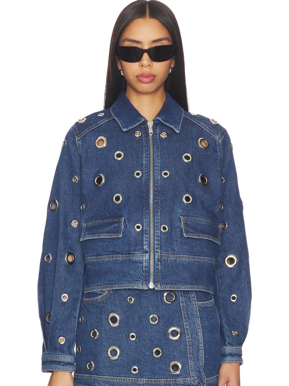 cinq a sept Denim Harriet Jacket in Tide - Picture 2 of 10